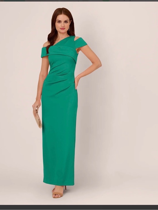 Adrianna Papell Dresses & Skirts - Adrianna Papell Emerald One-Shoulder Evening Gown